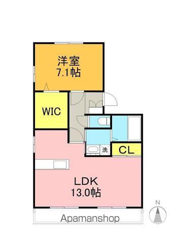 フォルトゥーナⅠ(1LDK/2階)の間取り写真