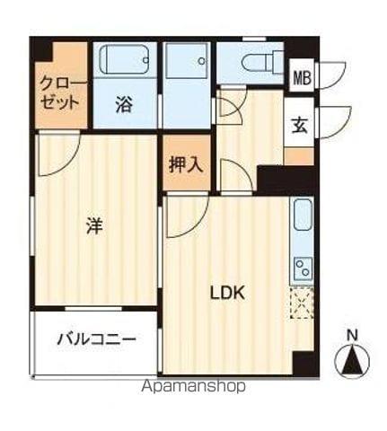 グランディⅠ(1LDK/1階)の間取り写真