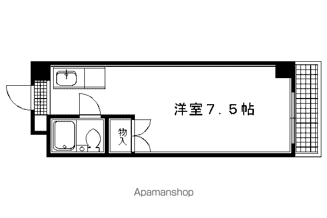 フラットフジタ(1K/3階)の間取り写真