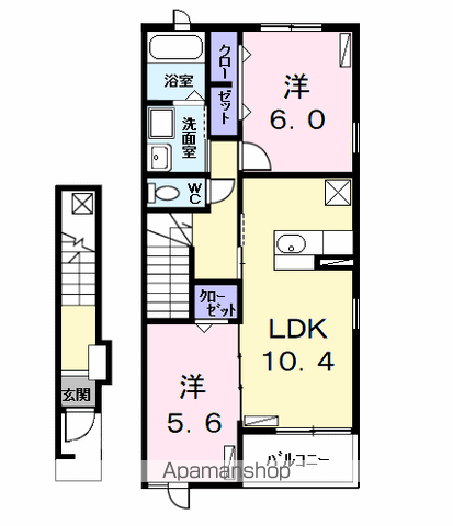 ブライト・ガーデンⅣ(2LDK/2階)の間取り写真