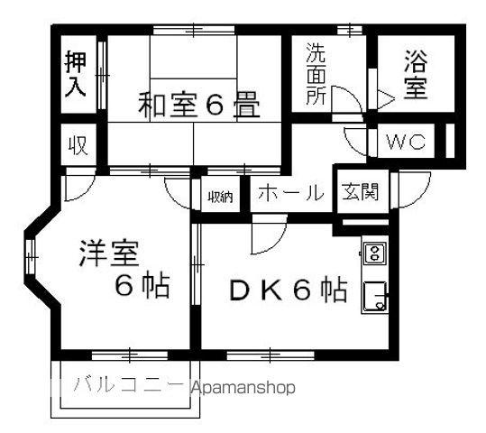 アーバン不知火Ⅵ(2DK/1階)の間取り写真