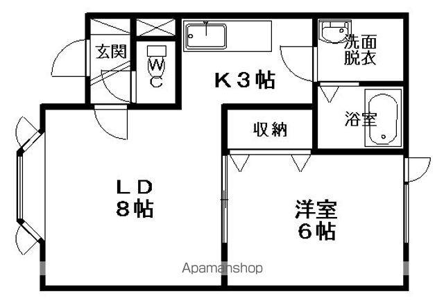 ピアヒルズ2(1LDK/2階)の間取り写真