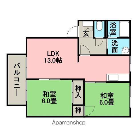フレグランスグリーン(2LDK/2階)の間取り写真