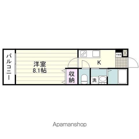 ラピロス鴨池(1K/3階)の間取り写真