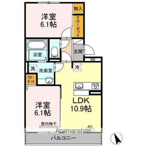 ラ・ブランリュウ ナナ(2LDK/3階)の間取り写真