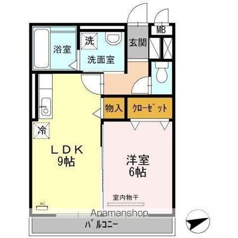 ステラⅡ(1LDK/2階)の間取り写真