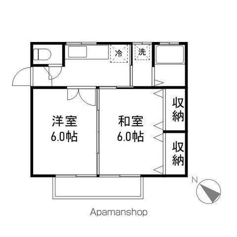 シャルム神楽橋(2K/2階)の間取り写真