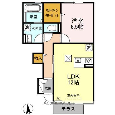 ライフコート上越(1LDK/1階)の間取り写真