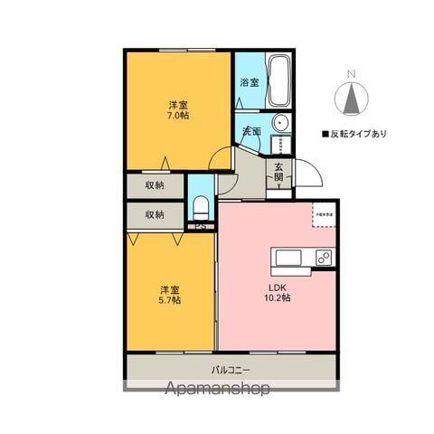 セジュール笹谷(2LDK/3階)の間取り写真