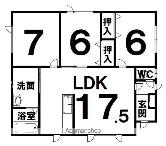 根室本線 帯広駅 徒歩29分 1階建 築12年(3LDK)の間取り写真