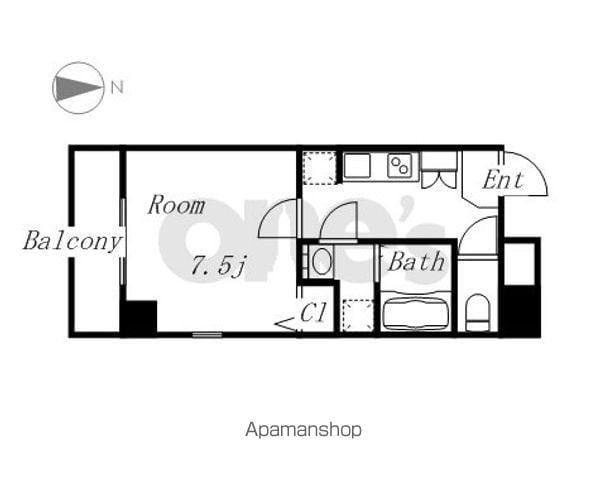 ALII1(1K/5階)の間取り写真