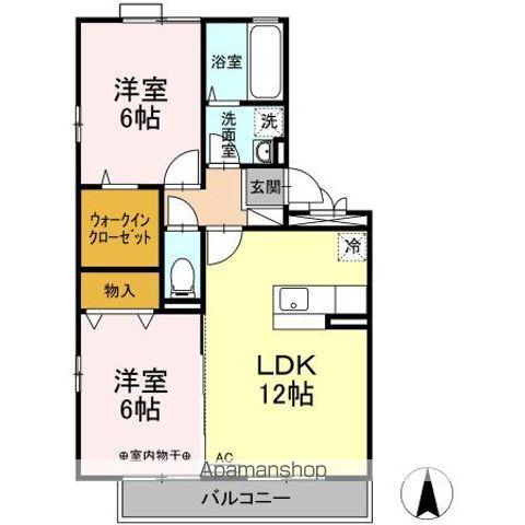 マリンプラザB(2LDK/3階)の間取り写真