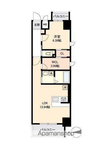 ファインブルーム新栄(1LDK/9階)の間取り写真