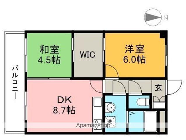 リーヴァかもべ(2DK/3階)の間取り写真