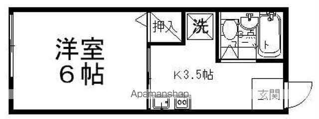 シティハイムカミジョウ(1K/1階)の間取り写真