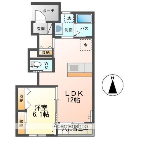 ルミナスさくら町(1LDK/1階)の間取り写真