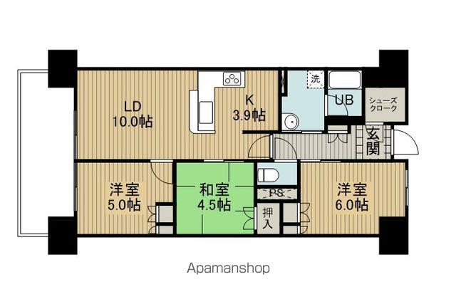 ポレスター上諏訪駅前テラス(3LDK/4階)の間取り写真