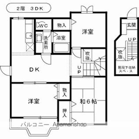 フロイデンス1(3LDK/2階)の間取り写真