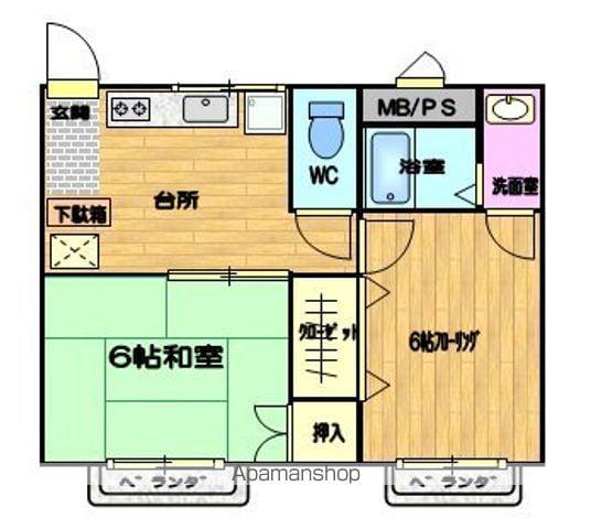リバティライフ(2DK/3階)の間取り写真