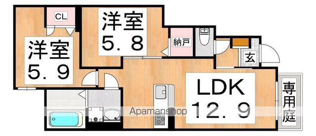DEMEURE CRECIA Ⅱ(2LDK/1階)の間取り写真