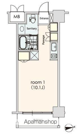 カスタリア芝公園(ワンルーム/2階)の間取り写真