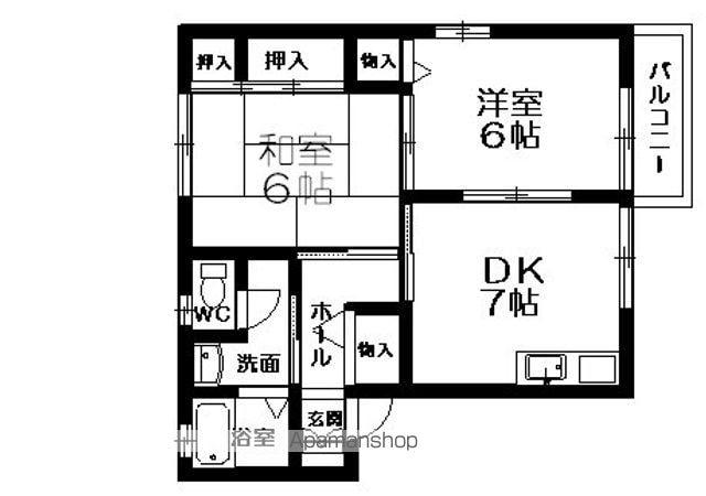 ディアス天神(2DK/2階)の間取り写真