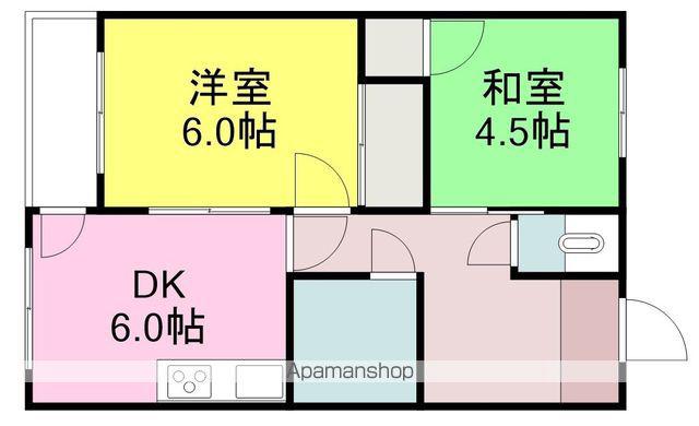 村口マンション(2DK/2階)の間取り写真