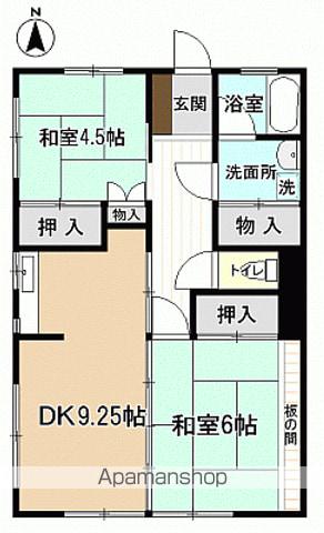 ハイツ八ツ坂(2DK/1階)の間取り写真