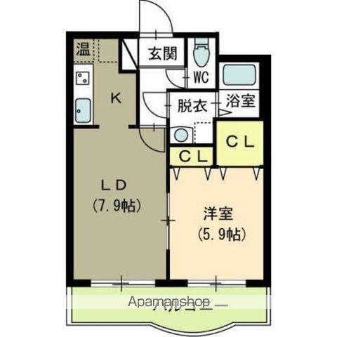ルミエール(1LDK/2階)の間取り写真