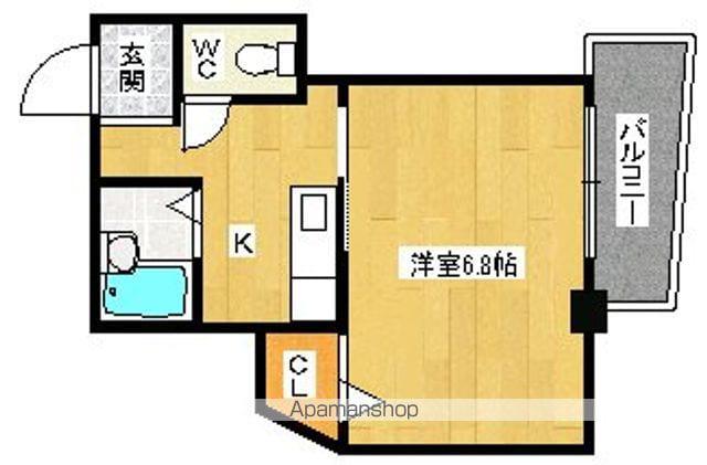 カルムⅣ(1K/6階)の間取り写真