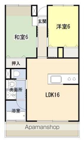 TOPTOWN八代(2LDK/3階)の間取り写真