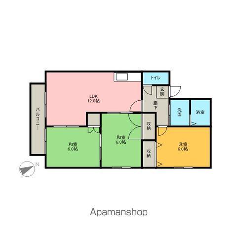 アーバンライフ津福(3LDK/1階)の間取り写真