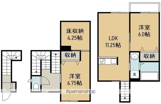 メリファ東仙台Ⅱ(2LDK/2階)の間取り写真
