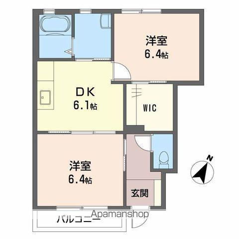 Iメゾン亀山(2DK/1階)の間取り写真