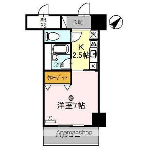 サンタウン竹鼻A棟(1K/1階)の間取り写真