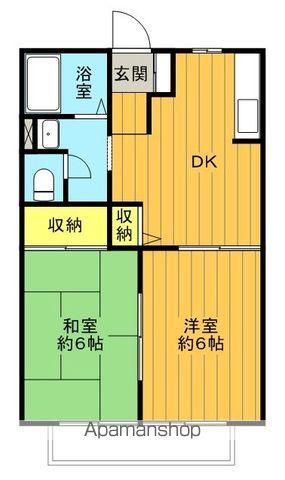 ロイヤルバレーA(2DK/2階)の間取り写真