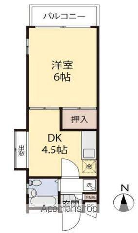 日立高円寺ビル(1DK/3階)の間取り写真