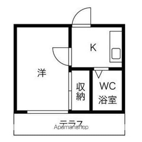 レオパレス植田第3(1K/1階)の間取り写真