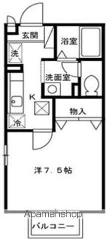 ビューコーポHARUⅢ(1K/1階)の間取り写真