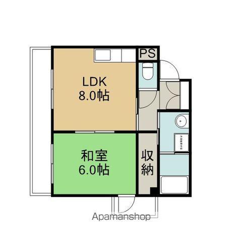 メゾン志賀(1LDK/5階)の間取り写真