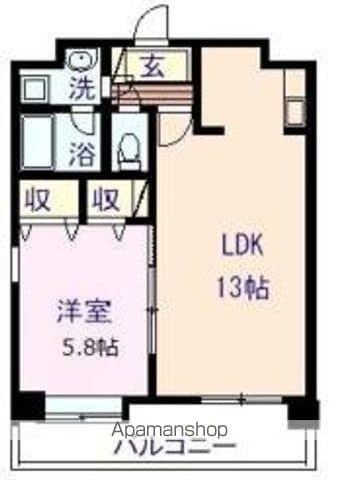 クレストリー長嶺南(1LDK/9階)の間取り写真