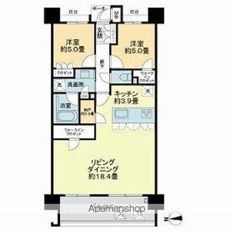 MJR千早ブランシエラ(2LDK/14階)の間取り写真