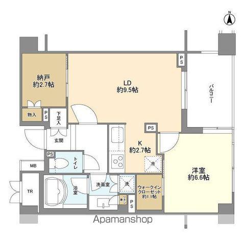 パークコート高輪ヒルトップレジデンス(1LDK/3階)の間取り写真