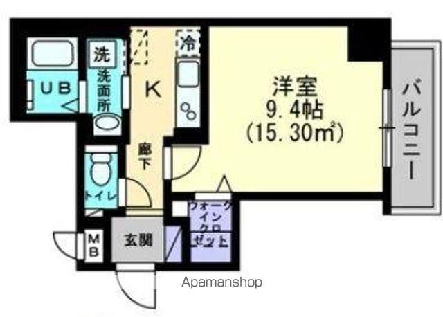 ルミナス藤塚町(1K/8階)の間取り写真