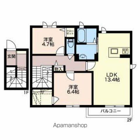 エレガント桐(2LDK/2階)の間取り写真
