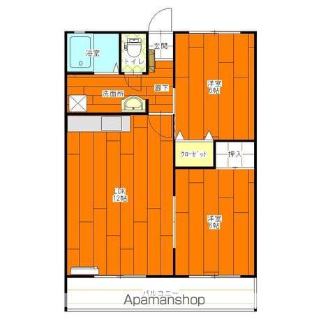 チェリーハイツ中込(2LDK/2階)の間取り写真