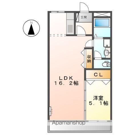 ホワイトヒルズ(1LDK/3階)の間取り写真