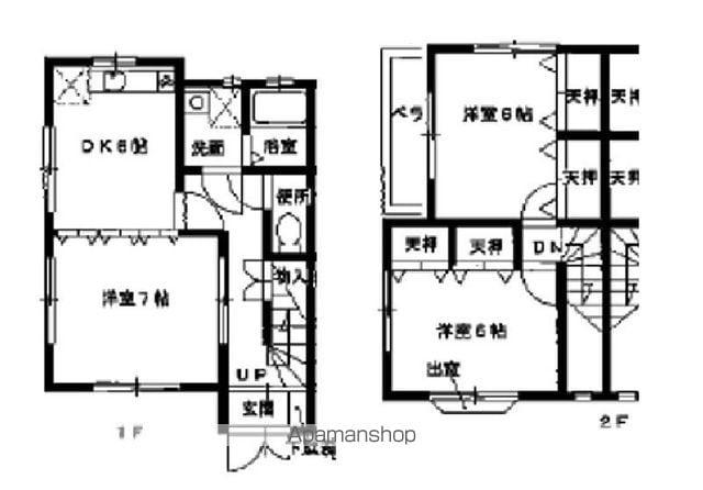 テラスハウス井頭(3DK)の間取り写真