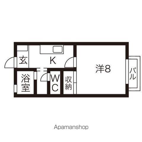 グリシーヌ(1K/1階)の間取り写真