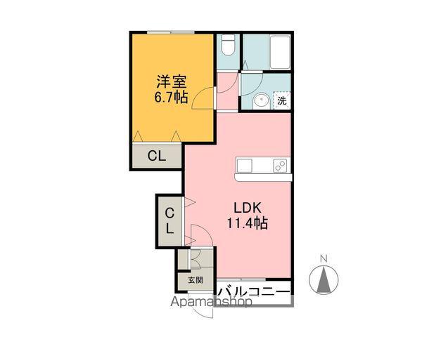 フェリーチェ Ⅰ(1LDK/1階)の間取り写真